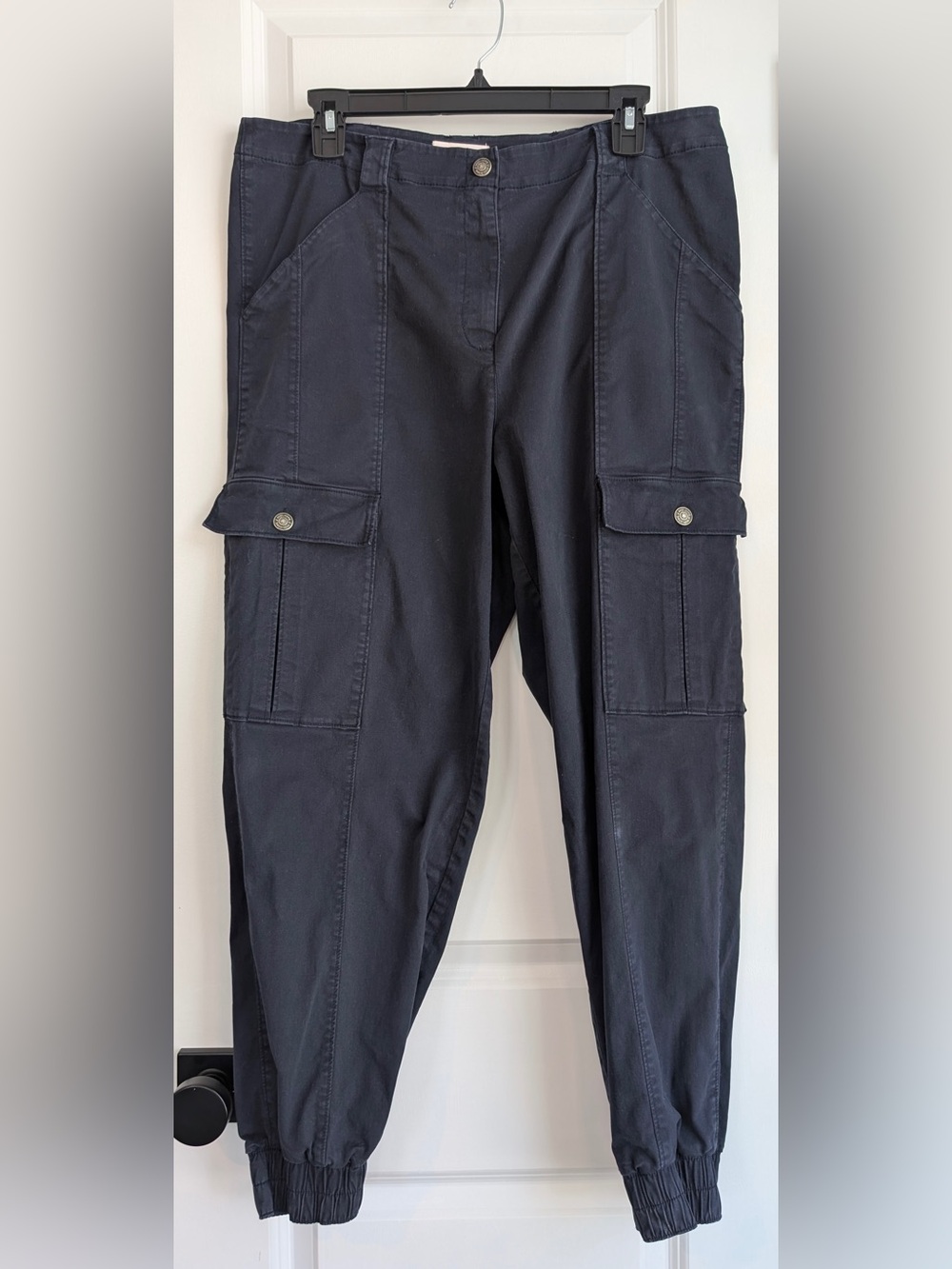 Cinq a Sept Women’s Kelly High Rise Cargo Utility Jogger Pant Indigo Size XL
